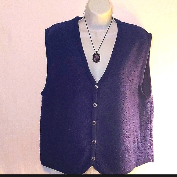 Fred Thomas Size Medium Purple Vest Women's So Soft Fall Cozy Cute Cheap - Picture 2 of 8